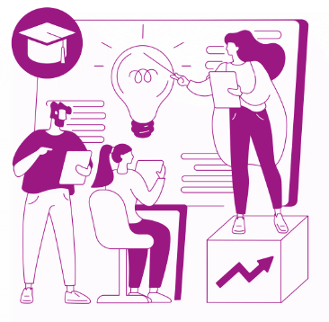 Image illustrant un processus de conception de formation par une équipe pluridisciplinaire.